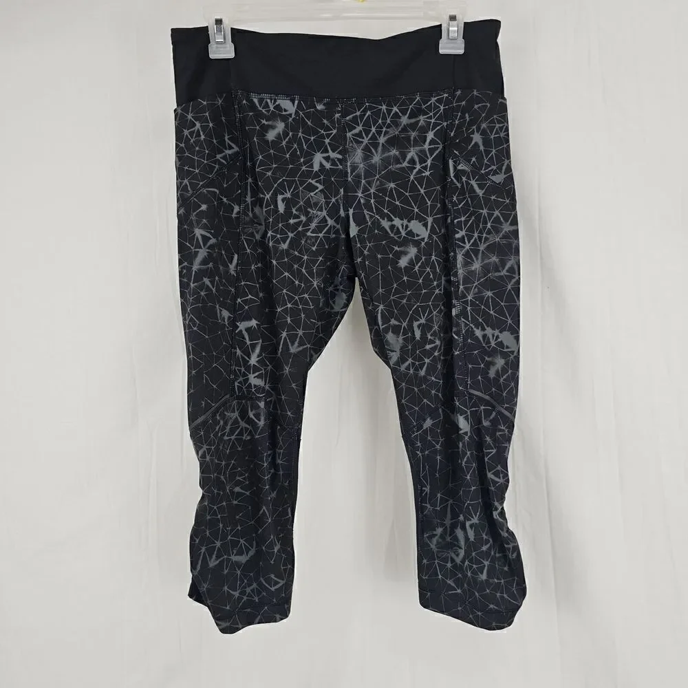 Lululemon Stash It Crop *Full-On LuxtremeStar Crushed Coal Black Size 8
